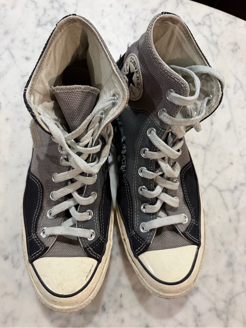 Converse High Top Sneakers in Gray and Black